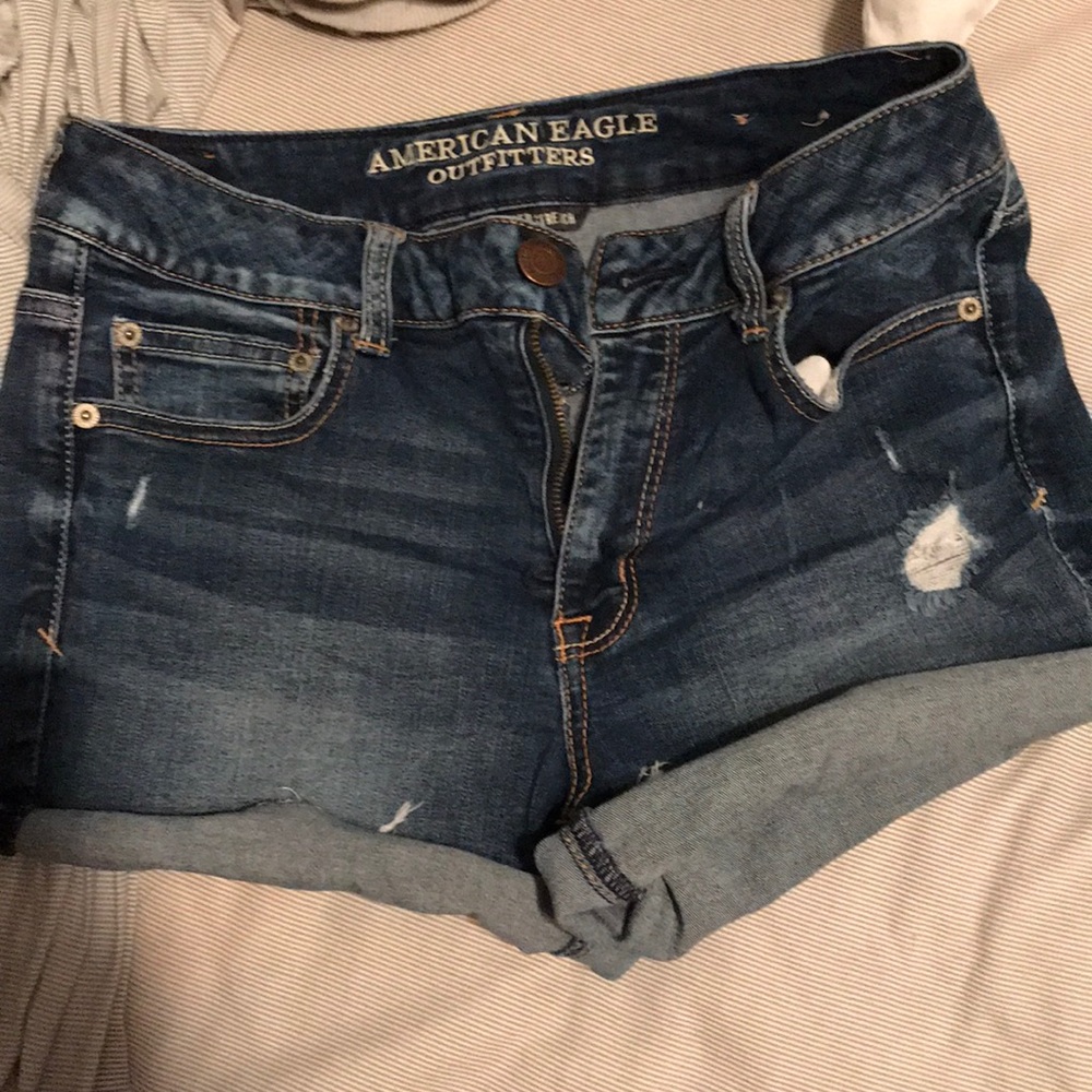 Dark wash Highrise shorties